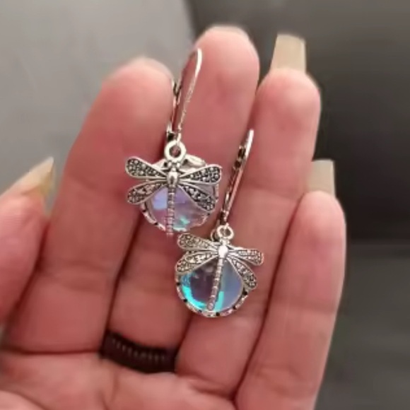 Silver Dragonfly Khalisa Earrings - Picture 8 of 8